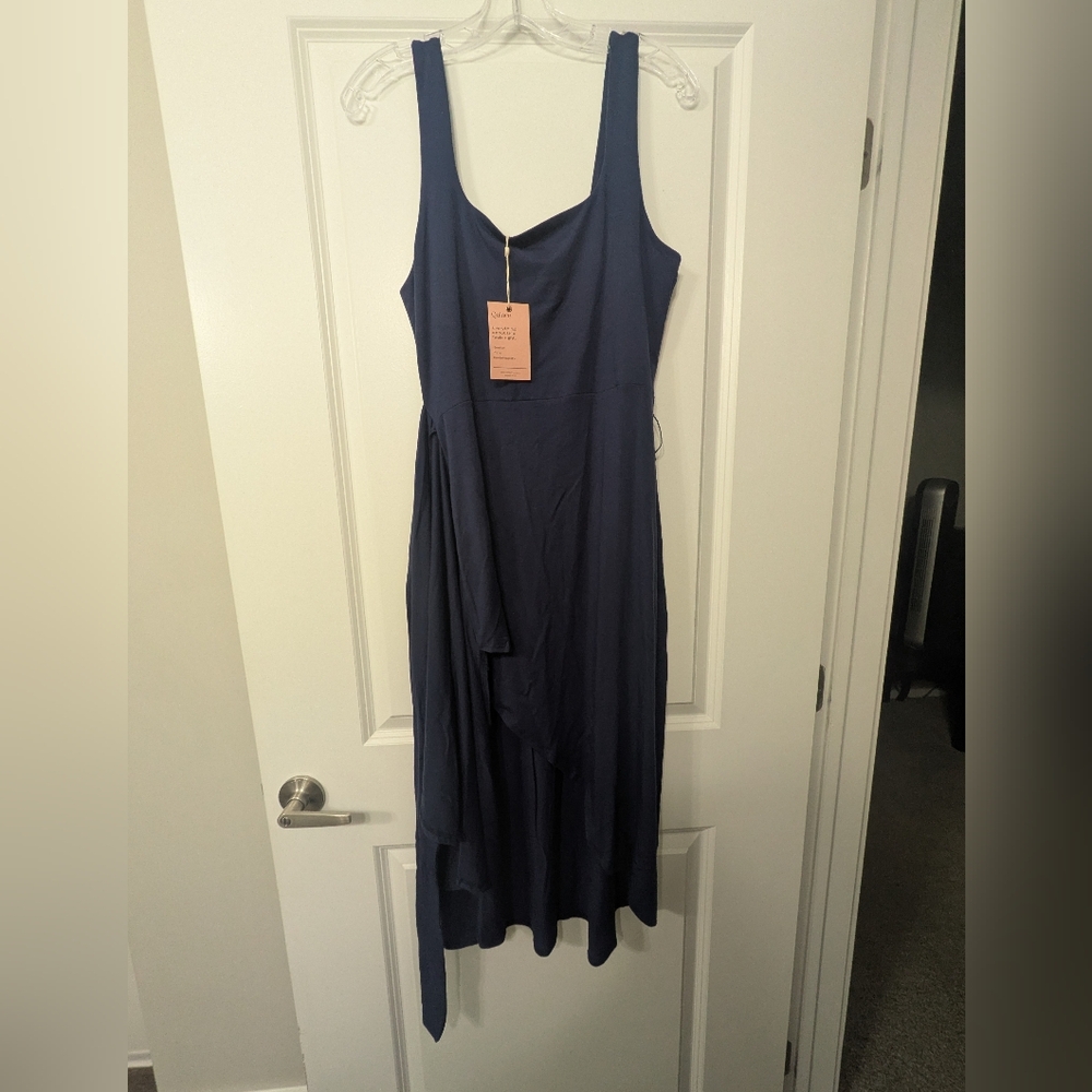 Quince Tencel Jersey Side Tie Midi Dress